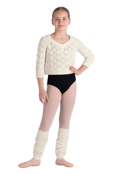 Child Sorarya 3/4 Sleeve Crop Knit Sweater