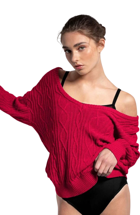 Adult Granada Reversible Wide Neck Oversized Knit Sweater