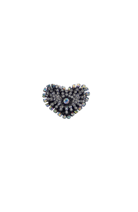 Glitter Pie P201010 Heart Brooch With AB