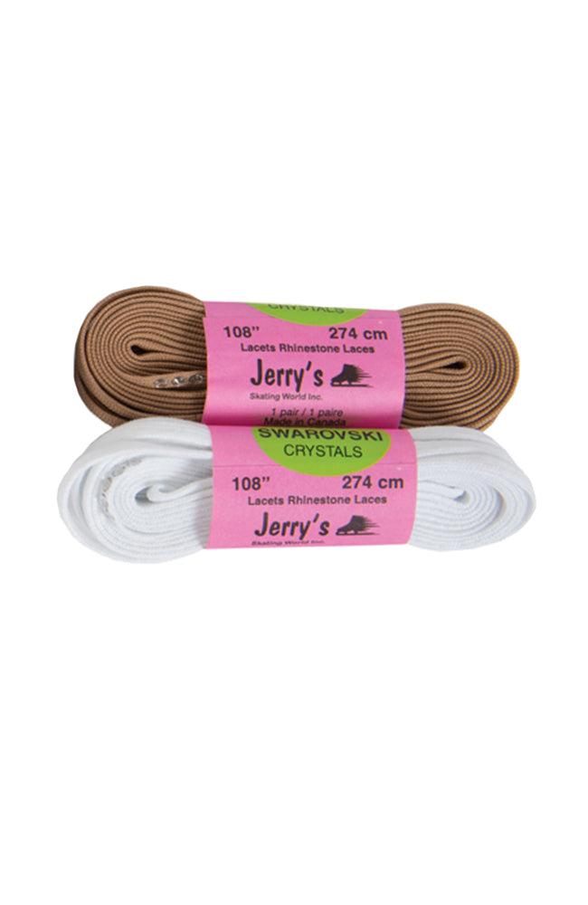 Jerry's 1205 Rhinestone Skate Laces Beige White