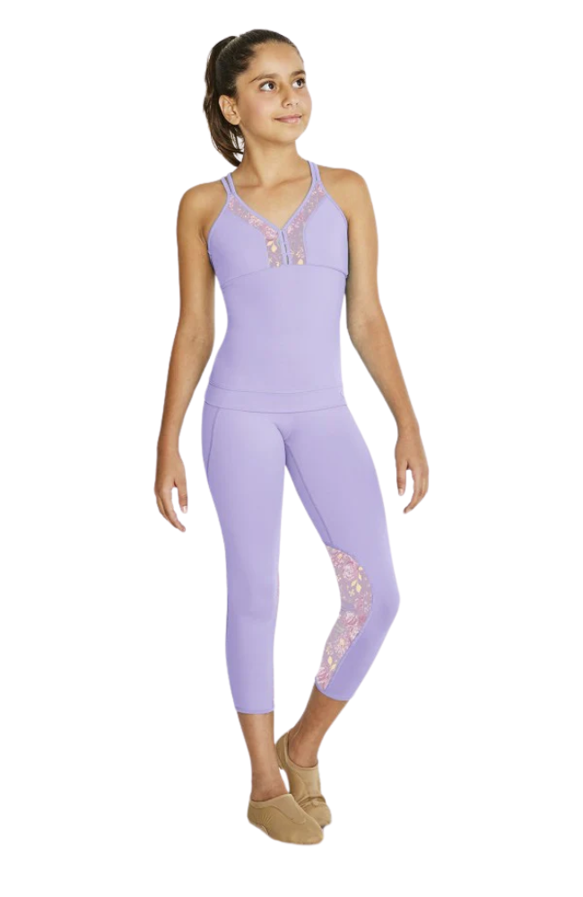 Child Floral Mesh 7/8 Legging