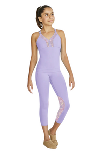 Child Floral Mesh 7/8 Legging