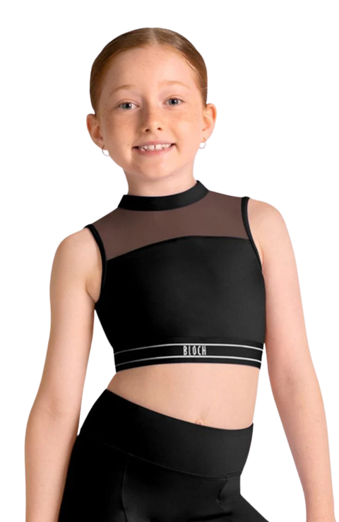 Girls Mesh Panel Crop Top