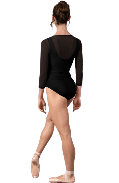 Adult 3/4 Sleeve Mesh Wrap Top