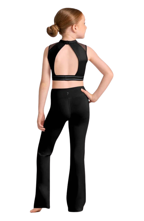 Girls Mesh Panel Crop Top