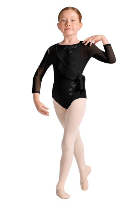 Child 3/4 Sleeve Mesh Wrap Top