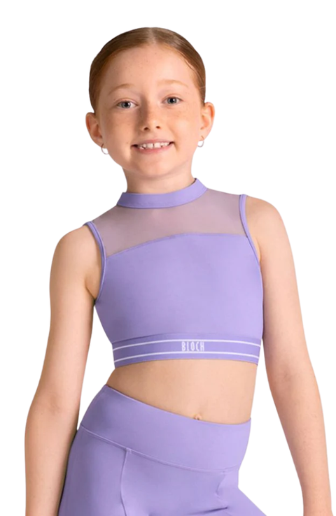 Girls Mesh Panel Crop Top