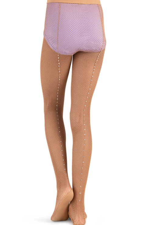 Child Rhinestone Seam Fishnet