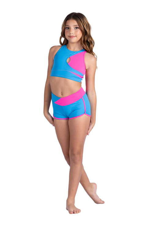 Child Lulu Two-Tone Keyhole Tank Crop Top