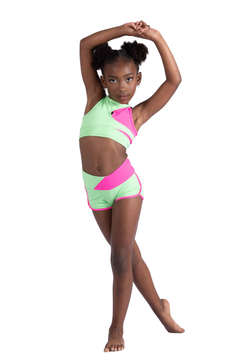 Child Lulu Two-Tone Keyhole Tank Crop Top