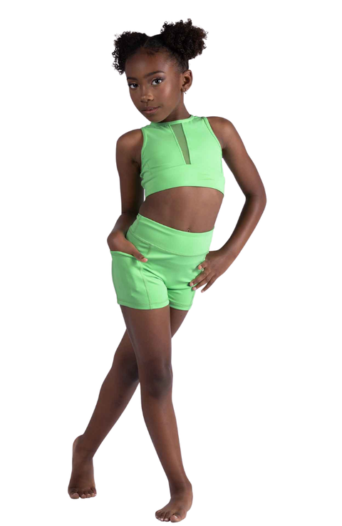 Child Rue V-Mesh Insert Tank Crop Top