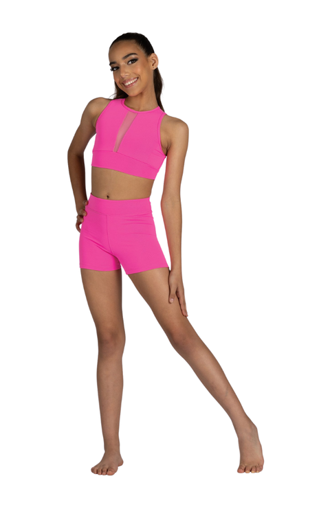 Child Rue V-Mesh Insert Tank Crop Top