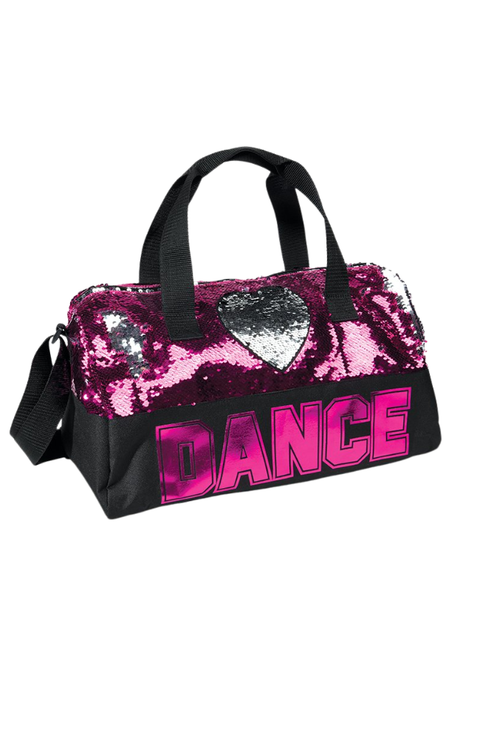 Fuchsia Sequin Dance Heart Duffle