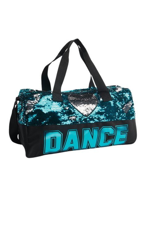 Turquoise Sequin Dance Heart Duffle