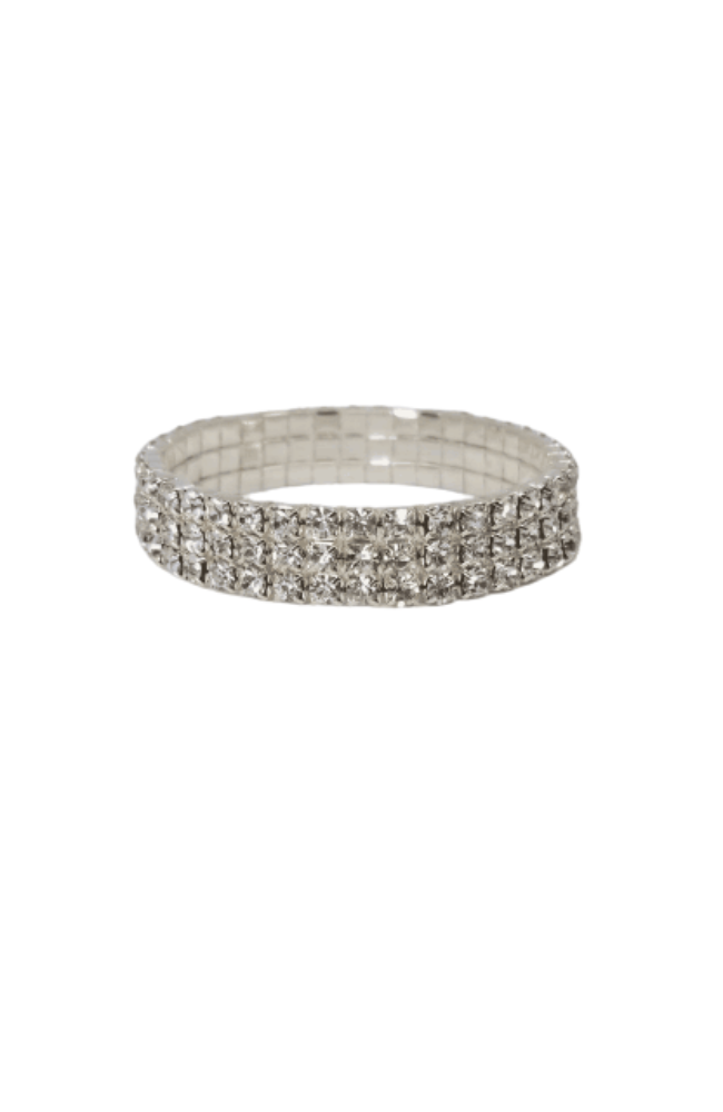 3 Row Crystal Stretch Bracelet