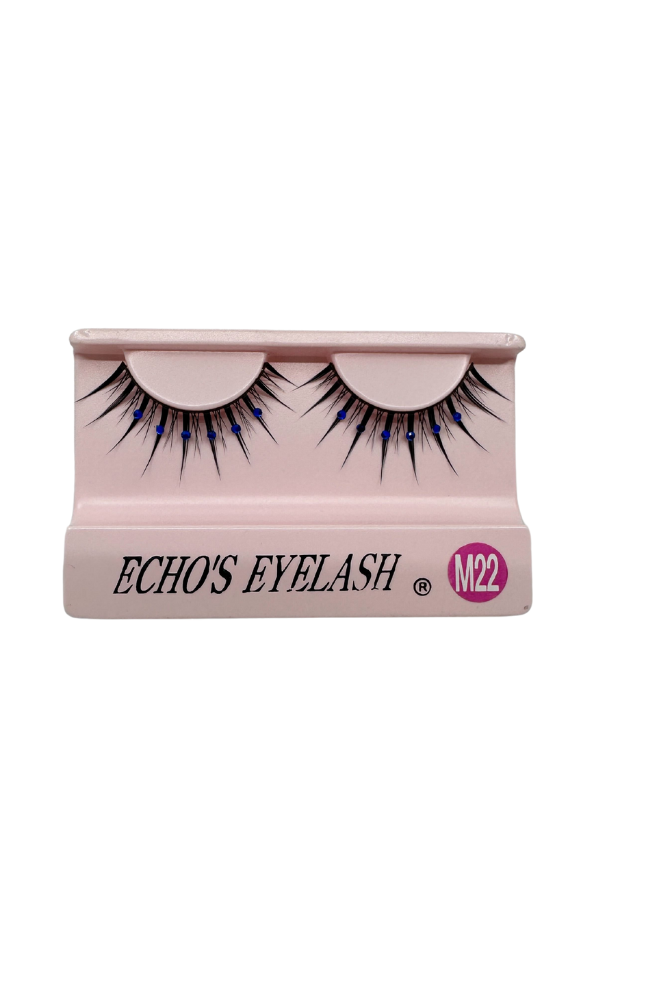 Black Lashes / Blue Rhinestone