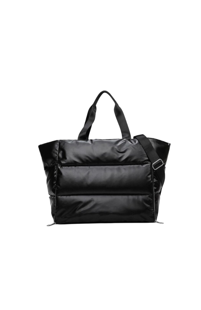 Black Puffer Tote Bag