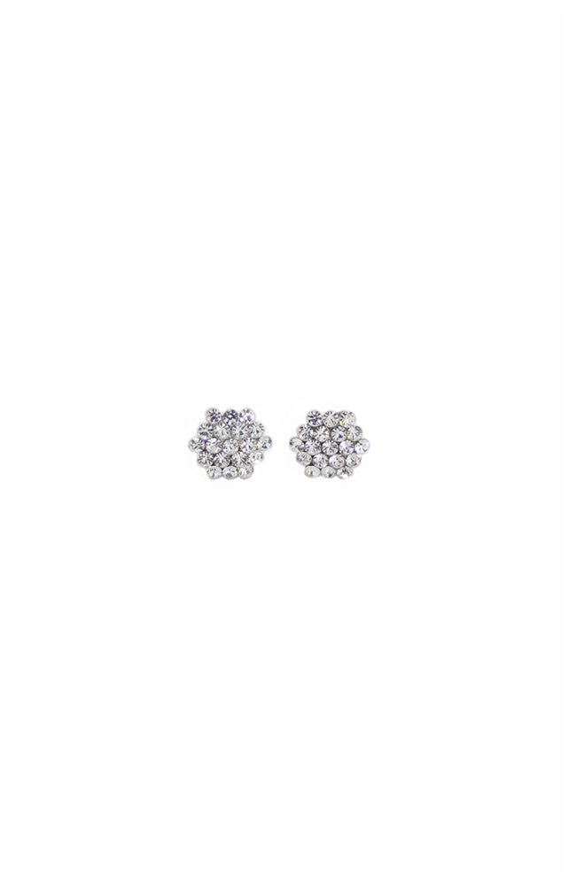 Clear Crystal Honeycomb Cluster Earrings
