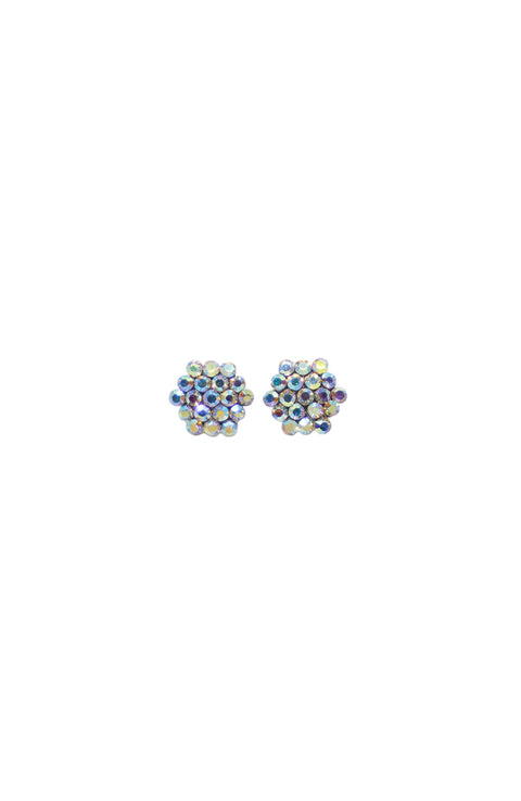 587AB-1 Large AB Cluster Clip Earrings