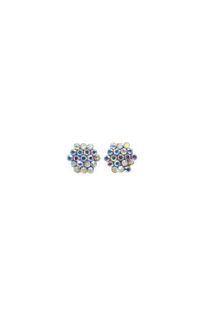 587AB-1 Large AB Cluster Clip Earrings