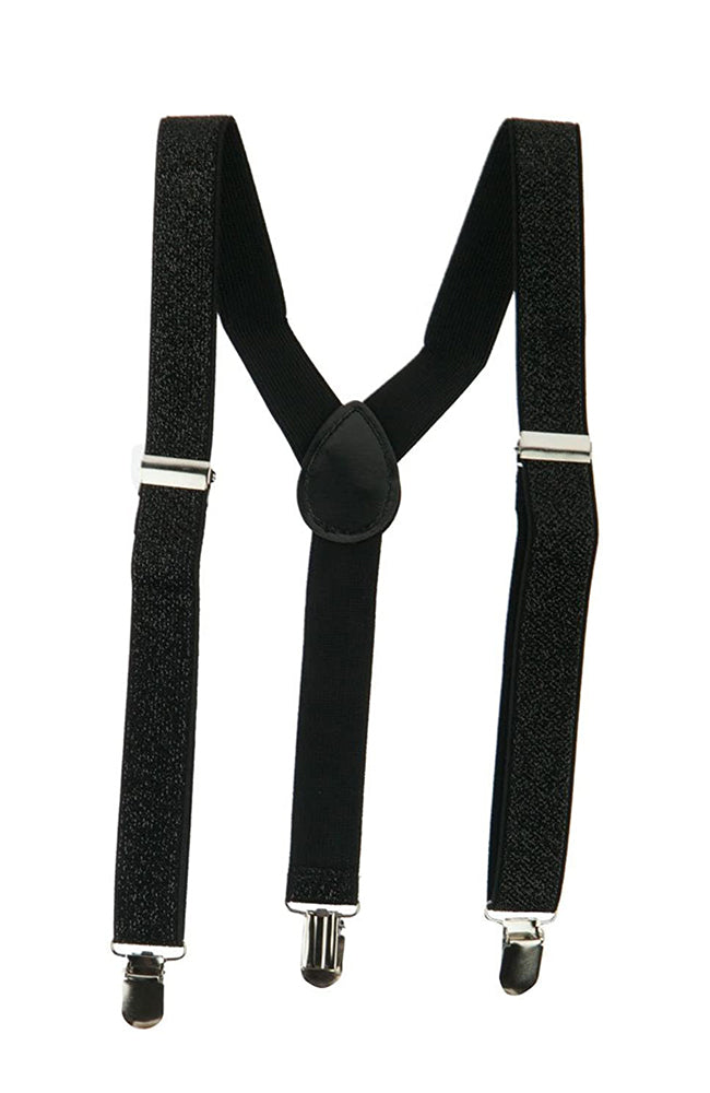 AC567 Black Glitter Adult Costume Suspenders
