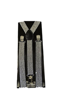 AC567 Silver Glitter Adult Costume Suspenders