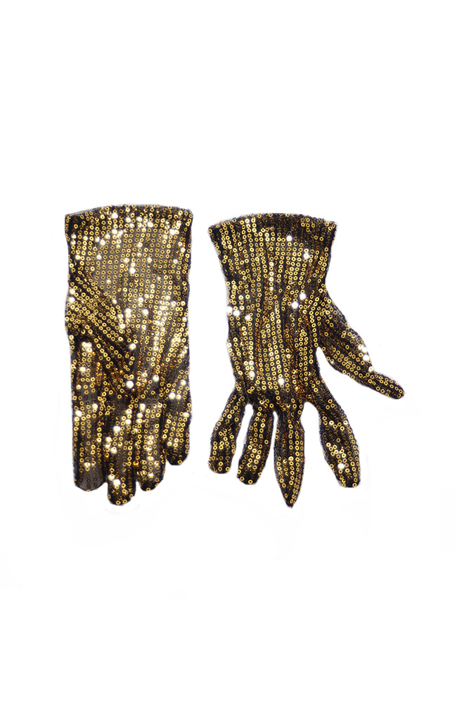 Adult G505 Gold Sequin Gloves B1