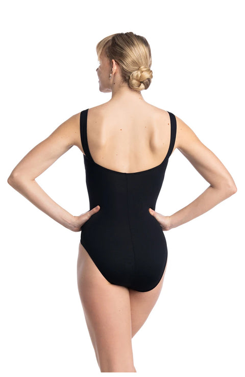 Ainsliewear 110 Pinch Front Tank Bodysuit Black Back