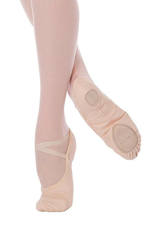 Angelo Luzio 246A Peach Stretch Canvas Split Sole Ballet Slippers
