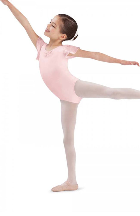 Bloch CL3732 Light Pink Sequin Tulip Sleeve Bodysuit