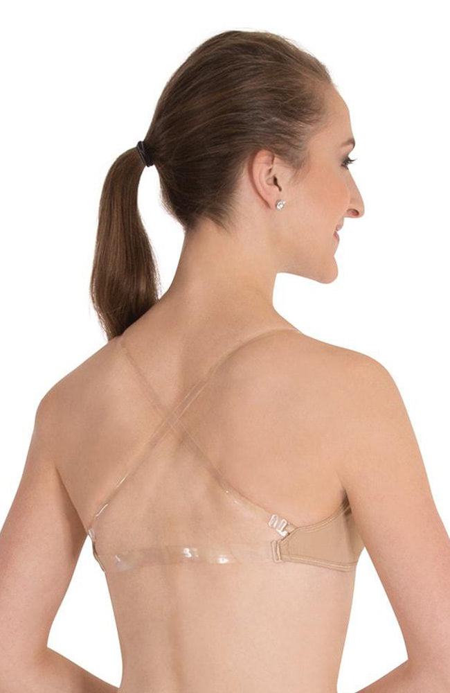 Convertible Dance Bra with Clear Straps and Clear Backstrap