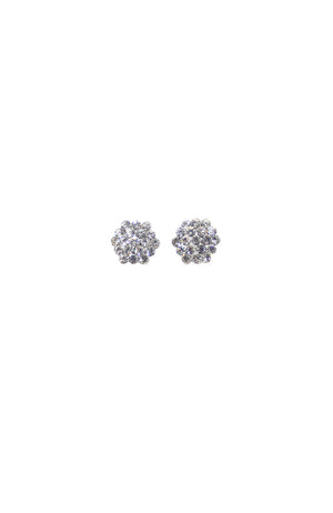CEA01 Small Clear Cluster Pierced Earrings