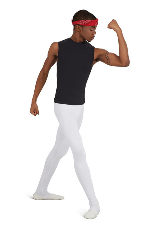 Capezio 10361M Mens White Footed Dance Tights