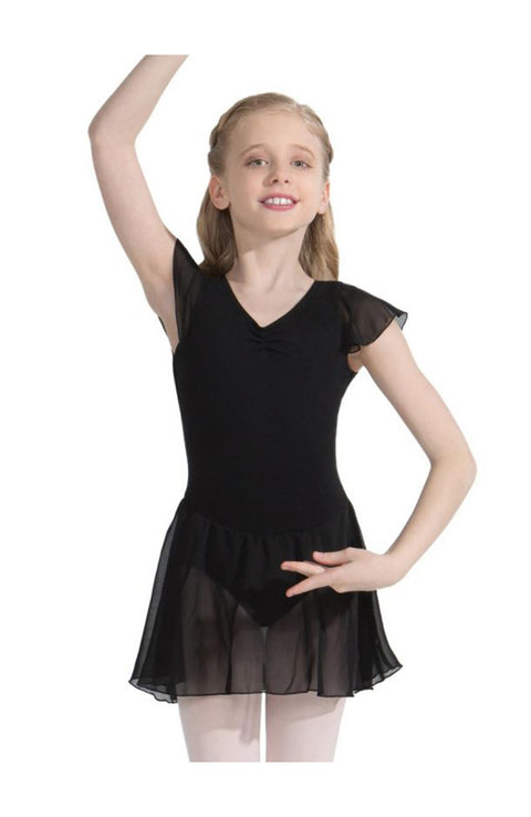 Capezio 11305C Flutter Sleeve Dress Black