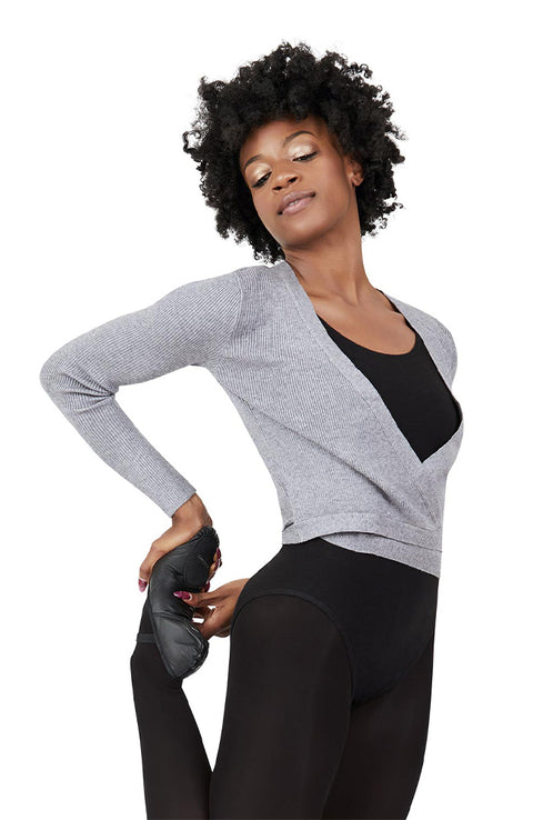 Capezio 11381W GREY Soft Knit Wrap Sweater