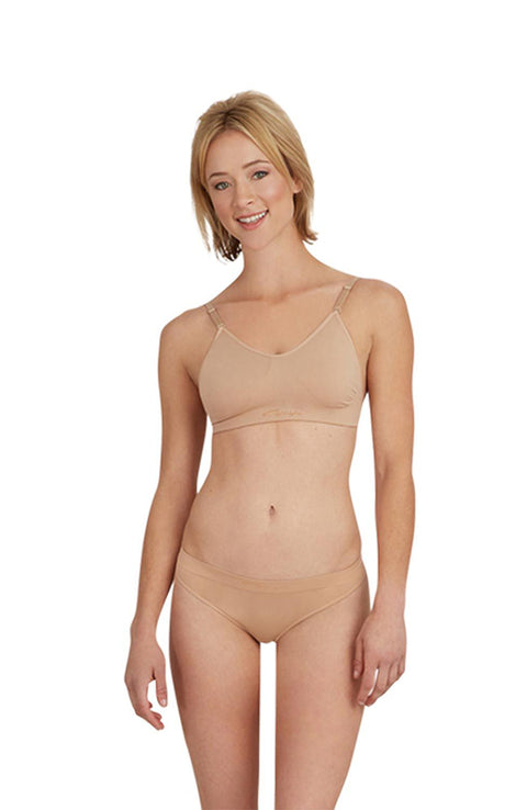Capezio 3683 Beige Bra with Clear Back