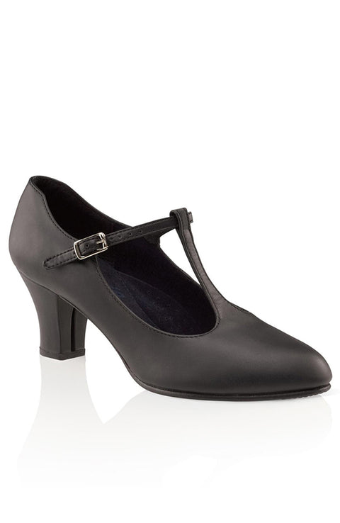 Capezio 750 Adult Black Jr Footlight T-Strap Character Shoes