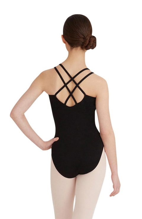 Capezio CC123 Adult Black Double Cross Back Bodysuit