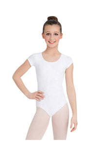 Capezio CC400/C-Cotton Classic Short Sleeve Bodysuit White