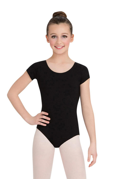 Capezio CC400C Child Black Short Sleeve Bodysuit