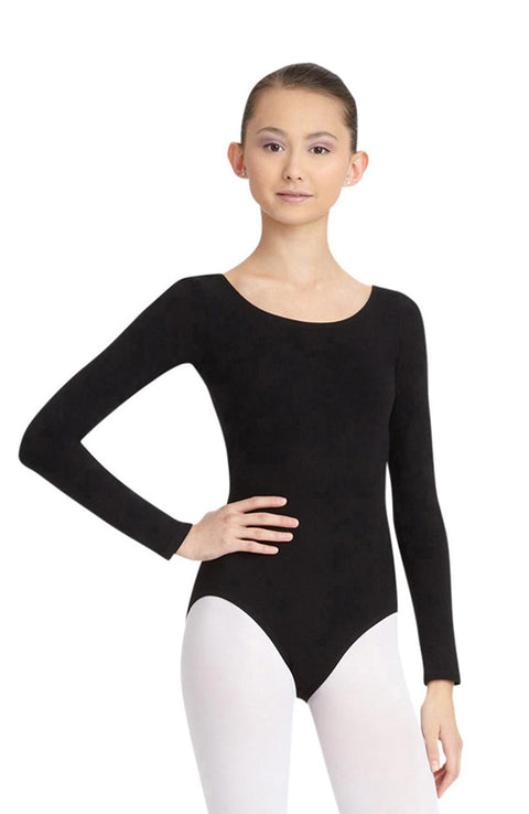 Capezio CC450 Adult Black Long Sleeve Bodysuit