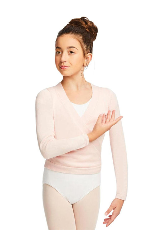 Capezio CK10949C Child Pink Long Sleeve Wrap Sweater