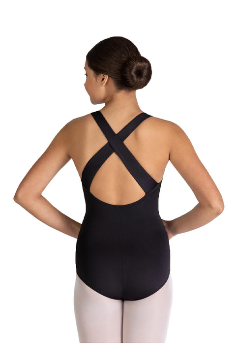 Capezio SE1028W BLK X Back Bodysuit Back