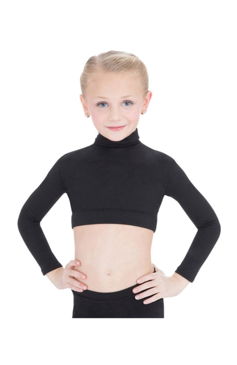 Capezio TB107C Black Turtleneck Long Sleeve Crop