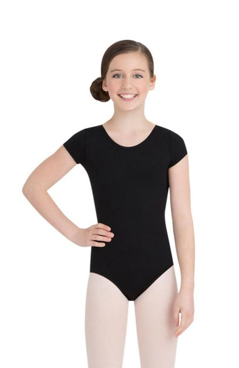 Capezio TB132C Child Black Short Sleeve Bodysuit