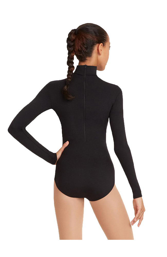 Capezio TB41 BLK Zip Turtleneck Bodysuit Back