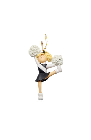 Cheerleader Ornament Black and White Uniform Blonde OC-006-BK-BL