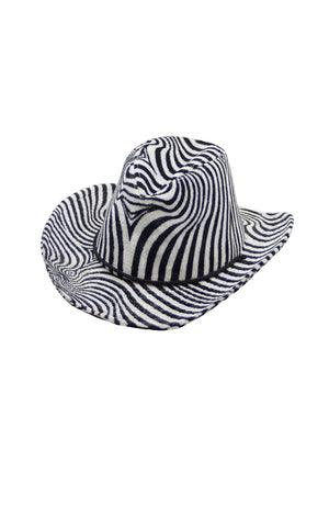 Dancewear BW-CWBY Black and White Velvet Cowboy Hat
