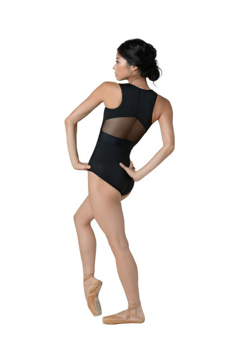 Danshuz 2217A BLK Zip Front Bodysuit Back