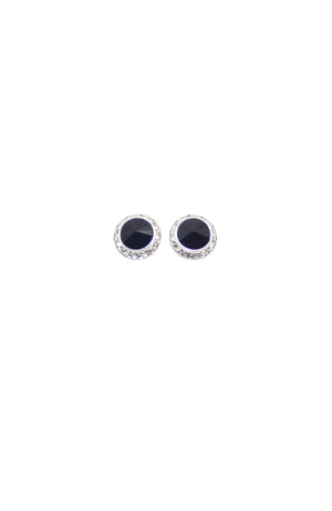 Dasha 2710BK Clip Black Inset Rhinestone Earrings